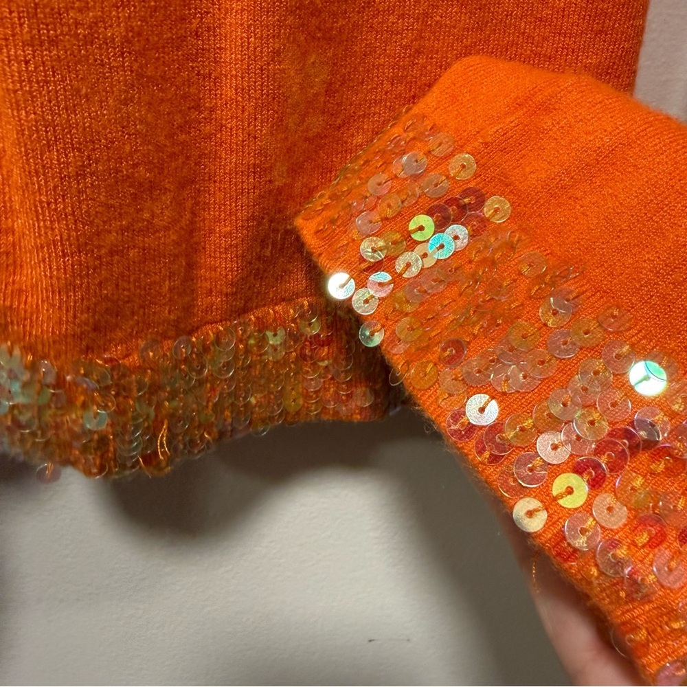 Vintage Danier Embellished Beaded Cardigan in Sunset Orange Small - Picture 5 of 7